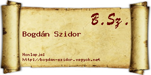 Bogdán Szidor névjegykártya